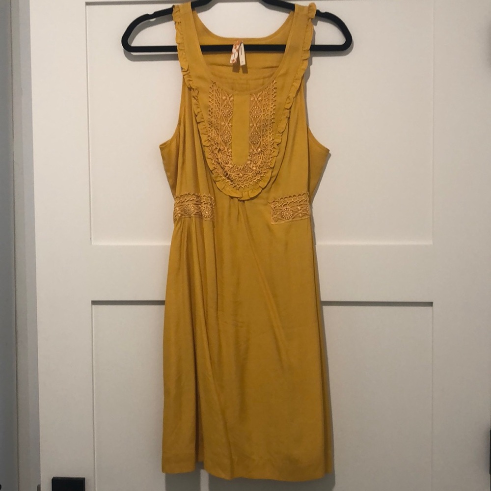 Yellow embroidered dress